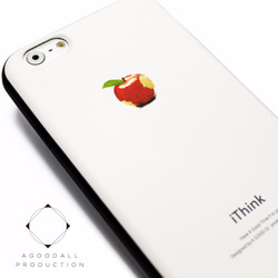 iphone6ケース/iphone6sケース（4.7寸用）レザーケースカバー（オフホワイト）リンゴ 林檎 1枚目の画像