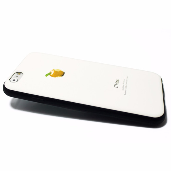 iphone6plus / 6splusケース（5.5寸用）☆レザーケースカバー（オフホワイト×ブラック）黄金のリンゴ 3枚目の画像