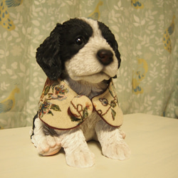 レトロ可愛いゴブラン織りのワンちゃん用つけ襟（小型犬） 4枚目の画像