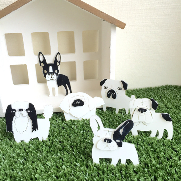 尾丸鼻ぺちゃ 3D⁉️鼻ぺちゃ犬ブロ-チ 1個 ブローチ WANS.tokyo 通販 2166584