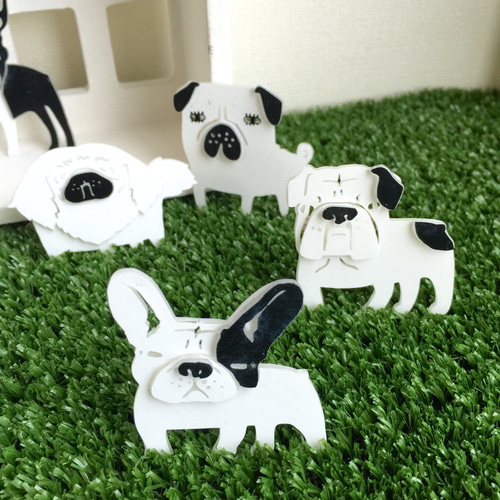 3D⁉️鼻ぺちゃ犬ブロ-チ 1個 ブローチ WANS.tokyo 通販 2166584