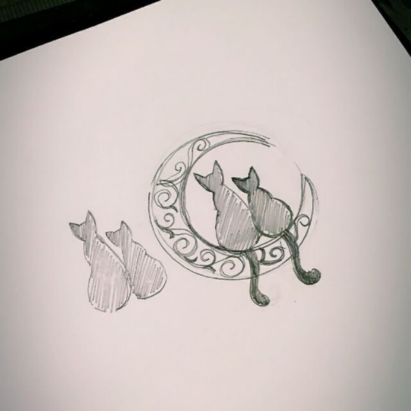 ルイウェンジュエリー/ホールド手/シルバームーン猫排他的なデザインのスターリングシルバーネックレス（シルバーセクション） 5枚目の画像