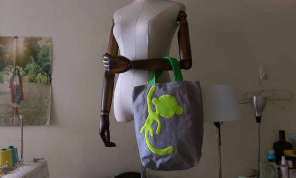 [猴子]水洗帆布手提包包 monkey bag [booboohug*布布抱抱夢中動物園] 2枚目の画像