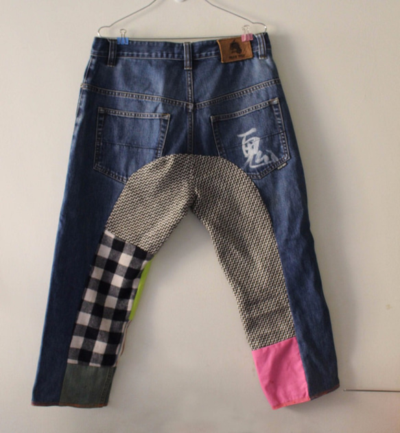 拼接褲 remade patchwork denim jeans [booboohug*布布抱抱] 第2張的照片