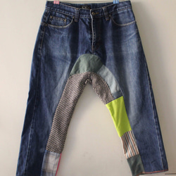 拼接褲 remade patchwork denim jeans [booboohug*布布抱抱] 第3張的照片