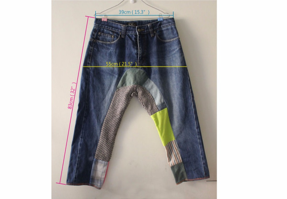 拼接褲 remade patchwork denim jeans [booboohug*布布抱抱] 第4張的照片