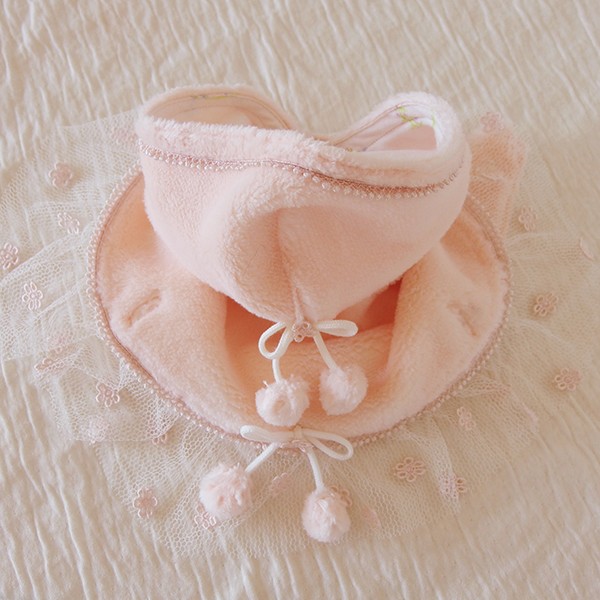 限定品：プア桜色♡フード付オーガニックファーマント