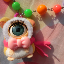 河合原宿ファッションモンスターの目のハムスターカラフルなネックレス 1枚目の画像
