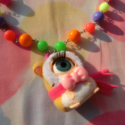 河合原宿ファッションモンスターの目のハムスターカラフルなネックレス 3枚目の画像