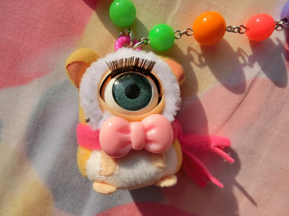 河合原宿ファッションモンスターの目のハムスターカラフルなネックレス 6枚目の画像