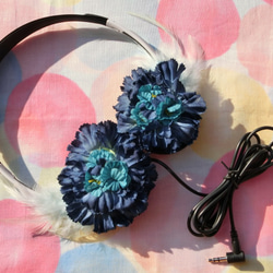 Elegant Classic Blue Flower Faiytales Music DJ Headphone 第4張的照片