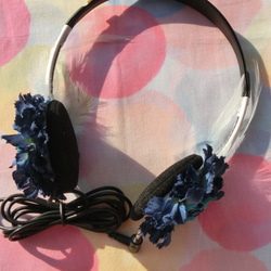 Elegant Classic Blue Flower Faiytales Music DJ Headphone 第8張的照片