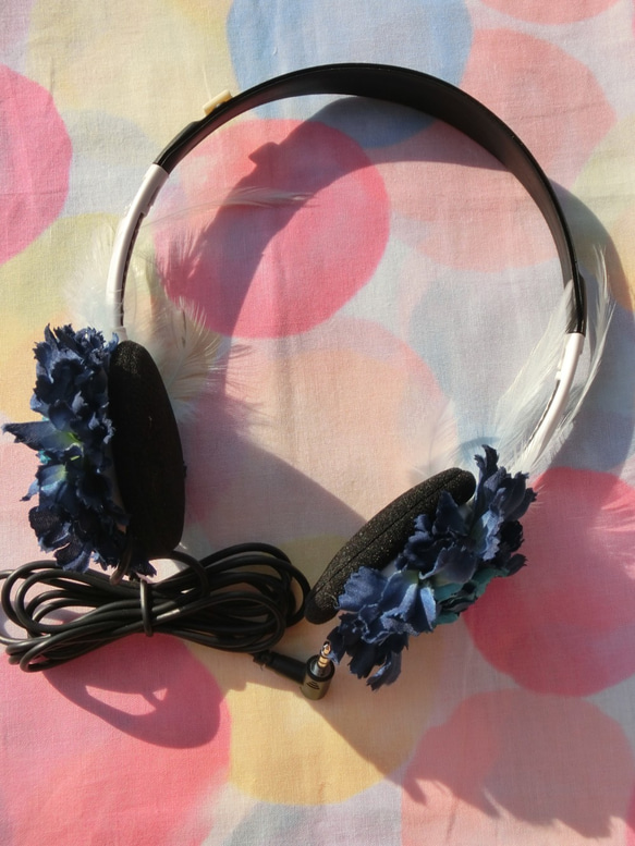 Elegant Classic Blue Flower Faiytales Music DJ Headphone 第8張的照片