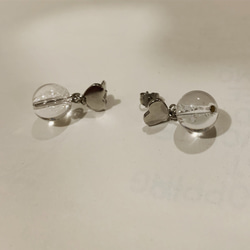 Crystal Sliver Heart Kawai earring 第1張的照片