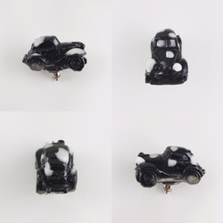 【SALE】ピンブローチ シルバー 車 モノトーン ドット 1枚目の画像
