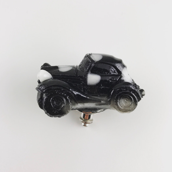 【SALE】ピンブローチ シルバー 車 モノトーン ドット 3枚目の画像