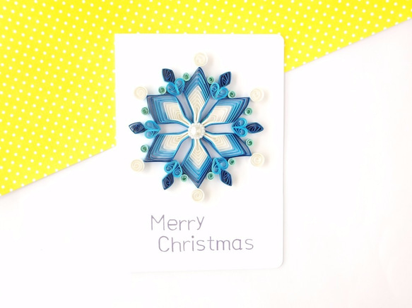 手作りのロール紙カード❤️雪片/クリスマスカード/祝福 1枚目の画像