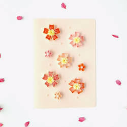 手作りロール紙カード❤️ロマンチック桜/サンキューカード/ユニバーサルカード 2枚目の画像