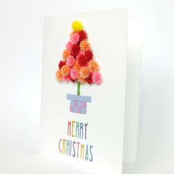 手作捲紙卡片-幸福圓點聖誕樹 紅粉甜心聖誕卡片 第2張的照片