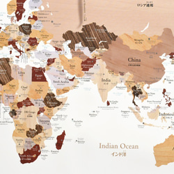 【英語＆日本語表記】木目調のおしゃれな世界地図ポスターA1サイズ　ポスター 3枚目の画像