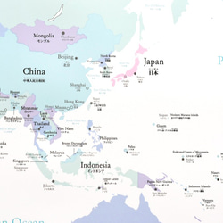 【英語＆日本語表記】パステル調「世界地図」A1サイズ　ポスター　ポスター 4枚目の画像