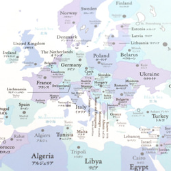 【英語＆日本語表記】パステル調「世界地図」A1サイズ　ポスター　ポスター 5枚目の画像