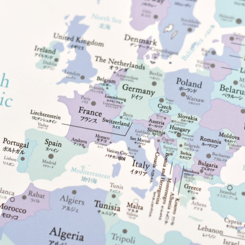 ジャンボ世界地図(英語版) 布製 CB1540 ひらがな 世界地図 （サイズ:約