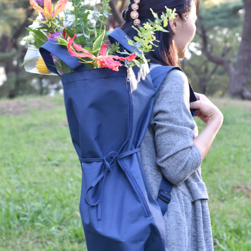 訳あり品】ネイビー 花袋 フラワーバッグ 2色 生け花 華道