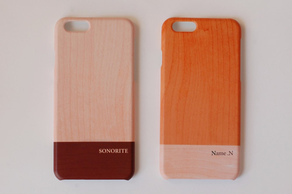 寄木風　iPhone/Android ケース　NO.1【受注制作】【名入れ可】ウッド　木目　４種　iphone case 1枚目の画像