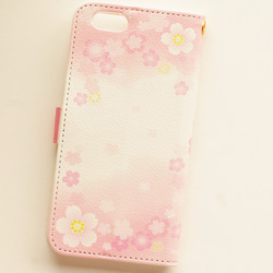 桜吹雪　手帳　iPhone/Android ケース【受注生産】【名入れ可】アイフォン　スマホ case 3枚目の画像