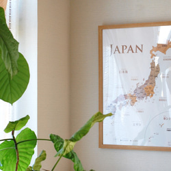 おしゃれな寄木風「日本地図」ポスターA2　木目 6枚目の画像