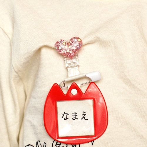 穴を開けない名札クリップ かわいい ハート♡❤♡ スター・くま