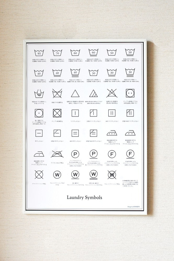 洗濯マーク ポスター 洗濯表示 A3サイズ インテリア　 4枚目の画像