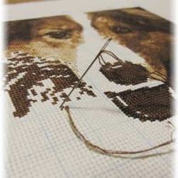 クロスステッチ図案キット】かわいい忍者の1色刺しクロスステッチ図案