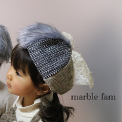 ☆完売☆子供用異素材mixベレー帽(女の子用) 5枚目の画像