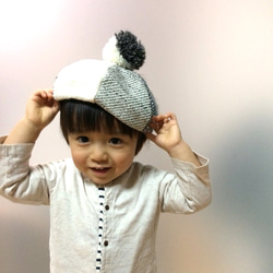 ☆完売☆子供用異素材mixベレー帽(男の子用) 1枚目の画像