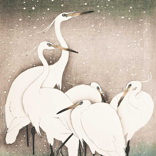 古邨小原古邨：葦の白鷺（販売済み） – Egenolf Gallery