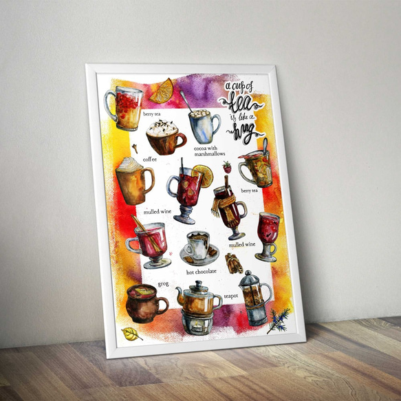 冬の暖かい飲み物たち、ウインター・ウインタービバレッジポスター　 3枚目の画像