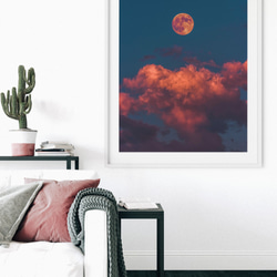 神秘的な赤銅色の月ブラッディムーン、ファンタジーポスター 3枚目の画像