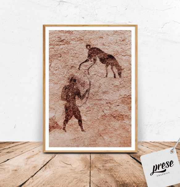 狩人と犬、1万年前からの友情の証 タッシリ・ナジェールの岩絵 1枚目の画像