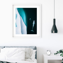 氷山とシロナガスクジラとボート 3枚目の画像