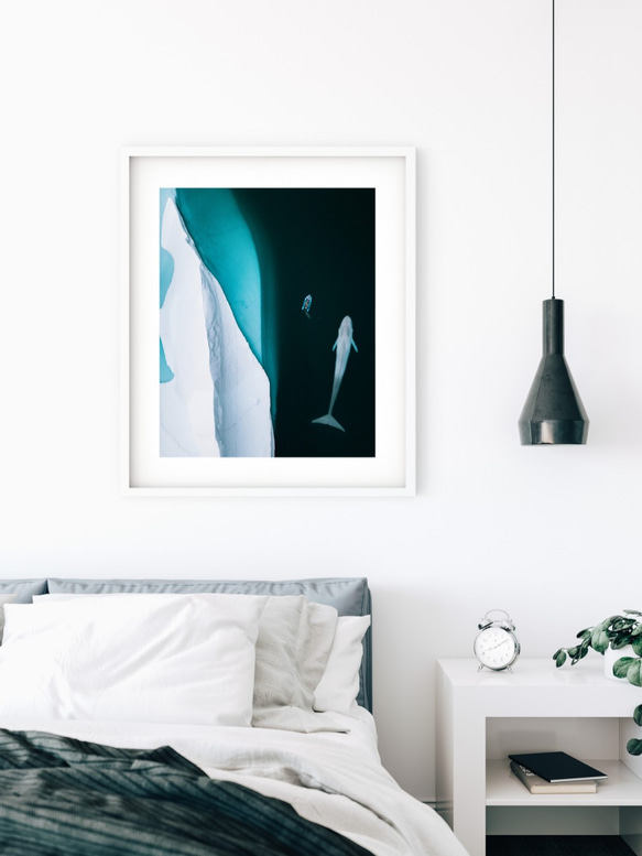 氷山とシロナガスクジラとボート 3枚目の画像