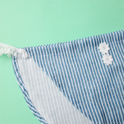 冷え取り下着　ダブルガーゼのふんどしパンツ　ストライプブルー　M-L 3枚目の画像