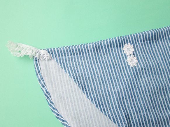 冷え取り下着　ダブルガーゼのふんどしパンツ　ストライプブルー　M-L 3枚目の画像