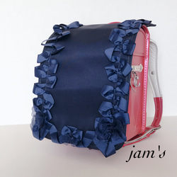 ランドセルカバー Flower刺繍 pink ribbon デコレーション《送料無料