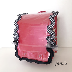 ランドセルカバー Flower刺繍 pink ribbon デコレーション《送料無料