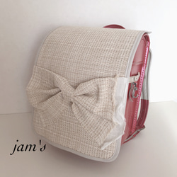 ランドセルカバー Flower刺繍 pink ribbon デコレーション《送料無料