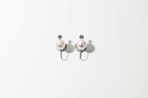 Swarovski Crystal Pearl Stainless Steel Earrings 2枚目の画像