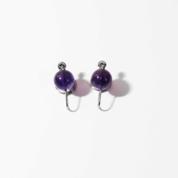 Amethyst Stainless Steel Earrings 2枚目の画像