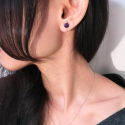 Amethyst Stainless Steel Earrings 4枚目の画像